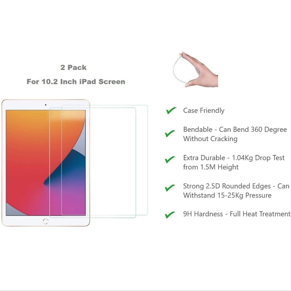 10.2" Tempered Glass Screen Protector for iPad - Maximum Protection & Durability
